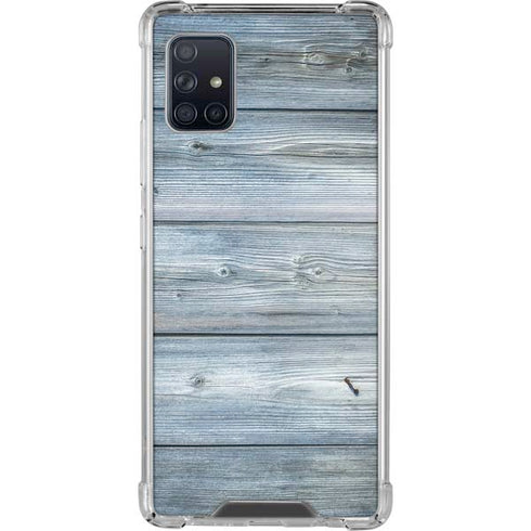 Weathered Blue Wood Galaxy A51 5G Clear Case