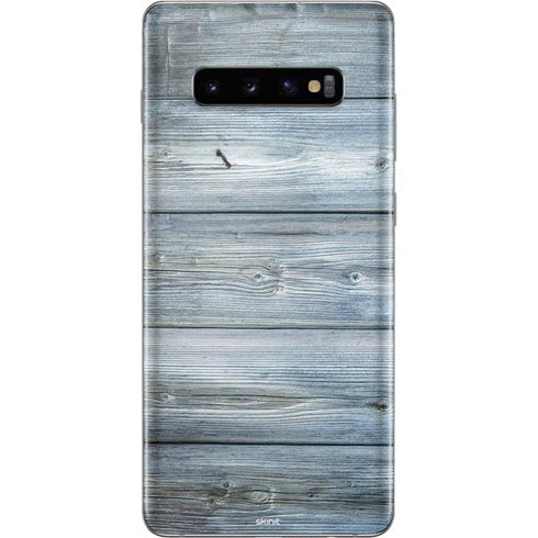 Weathered Blue Wood Galaxy S10 Plus Skin