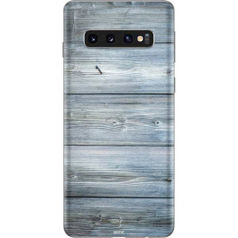 Weathered Blue Wood Galaxy S10 Skin