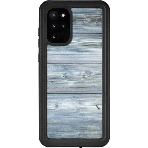 Weathered Blue Wood Galaxy S20 Plus Waterproof Case