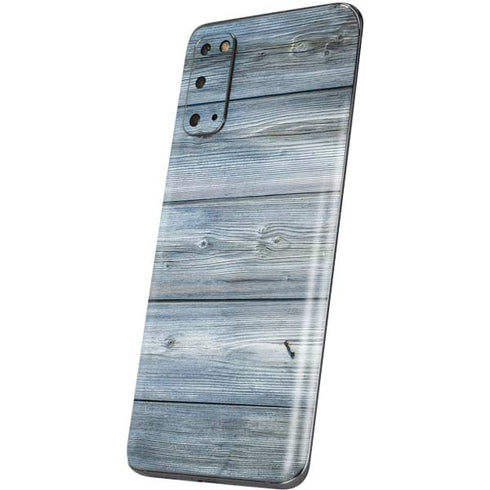 Weathered Blue Wood Galaxy S20 Skin