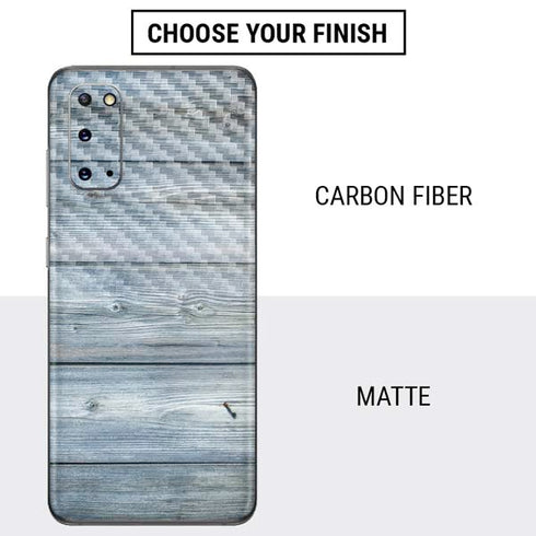 Weathered Blue Wood Galaxy S20 Skin