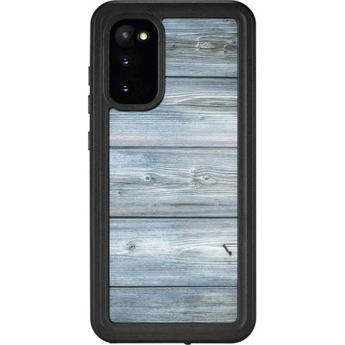 Weathered Blue Wood Galaxy S20 Waterproof Case