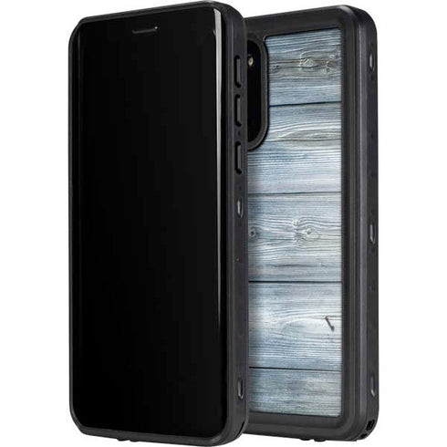 Weathered Blue Wood Galaxy S20 Waterproof Case