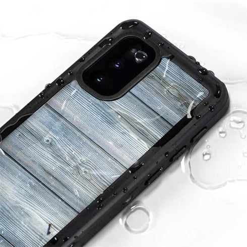 Weathered Blue Wood Galaxy S20 Waterproof Case