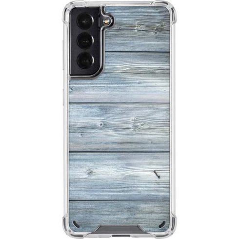 Weathered Blue Wood Galaxy S21 5G Clear Case