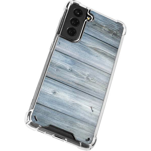 Weathered Blue Wood Galaxy S21 5G Clear Case