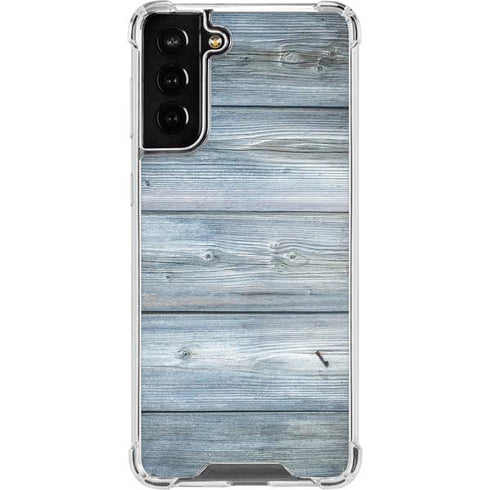 Weathered Blue Wood Galaxy S21 FE Clear Case