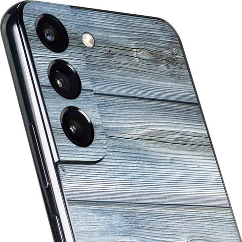 Weathered Blue Wood Galaxy S22 Skin