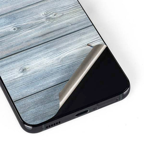 Weathered Blue Wood Galaxy S22 Skin