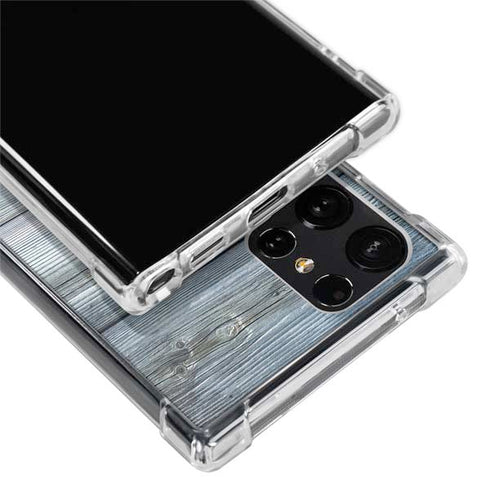 Weathered Blue Wood Galaxy S22 Ultra Clear Case