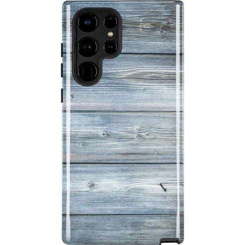 Weathered Blue Wood Galaxy S22 Ultra Pro Case