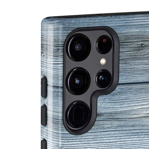 Weathered Blue Wood Galaxy S22 Ultra Pro Case
