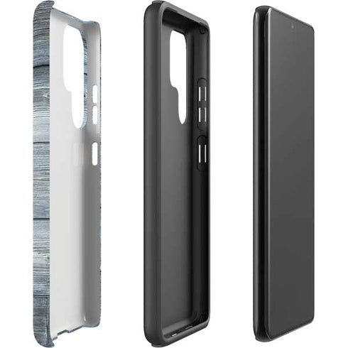 Weathered Blue Wood Galaxy S22 Ultra Pro Case