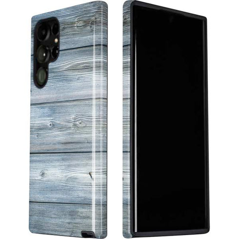 Weathered Blue Wood Galaxy S22 Ultra Pro Case