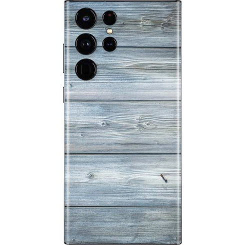 Weathered Blue Wood Galaxy S22 Ultra Skin
