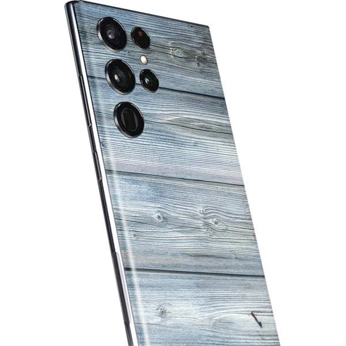 Weathered Blue Wood Galaxy S22 Ultra Skin