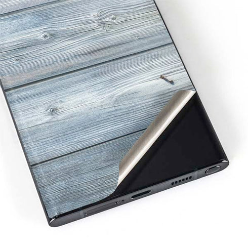Weathered Blue Wood Galaxy S22 Ultra Skin