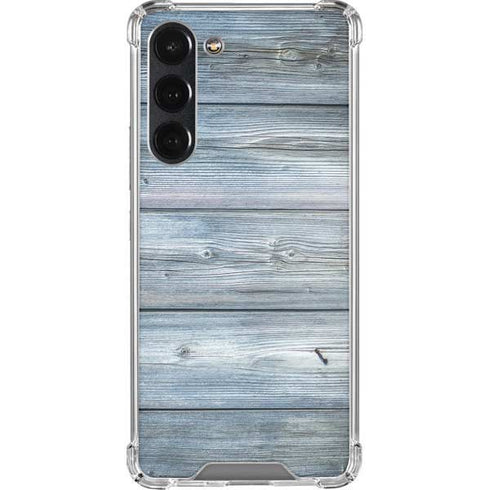 Weathered Blue Wood Galaxy S23 Plus Clear Case