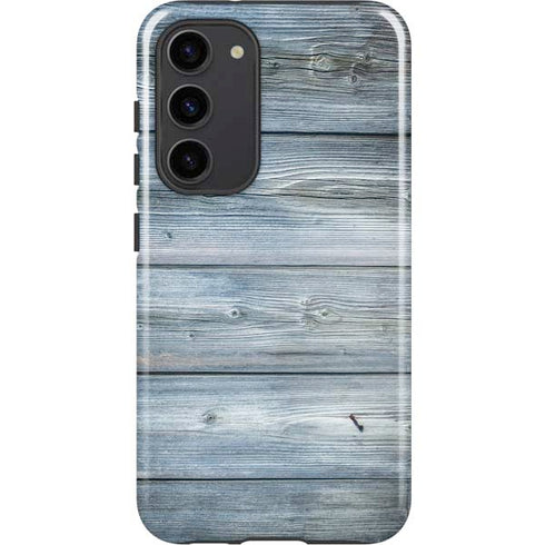 Weathered Blue Wood Galaxy S23 Plus Pro Case