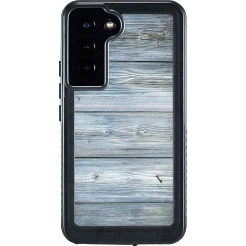 Weathered Blue Wood Galaxy S23 Plus Waterproof Case