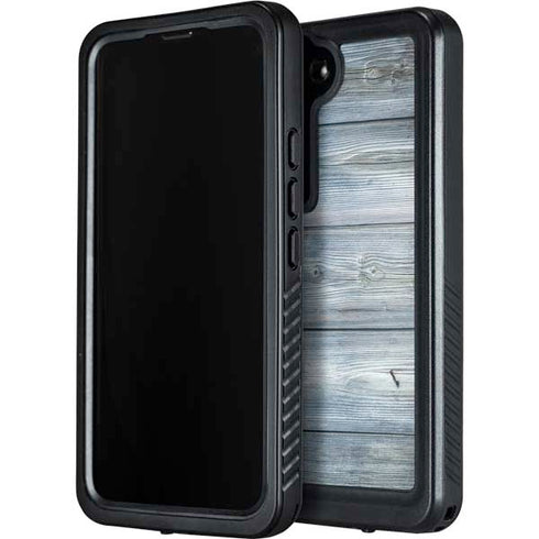 Weathered Blue Wood Galaxy S23 Plus Waterproof Case