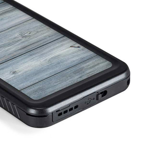 Weathered Blue Wood Galaxy S23 Waterproof Case