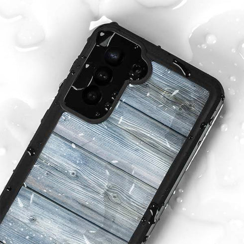 Weathered Blue Wood Galaxy S23 Waterproof Case