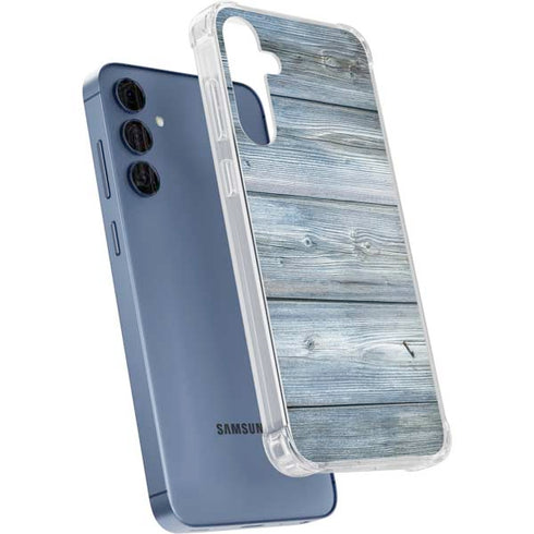 Weathered Blue Wood Galaxy S24 Clear Case