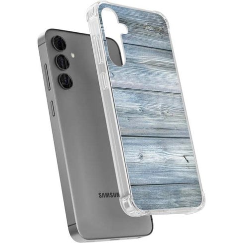 Weathered Blue Wood Galaxy S24 Plus Clear Case