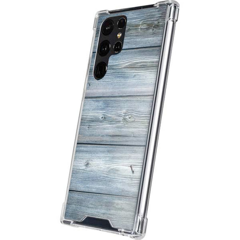 Weathered Blue Wood Galaxy S24 Ultra Clear Case