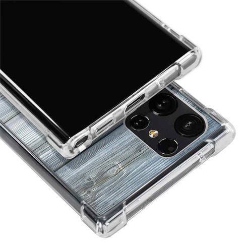 Weathered Blue Wood Galaxy S24 Ultra Clear Case