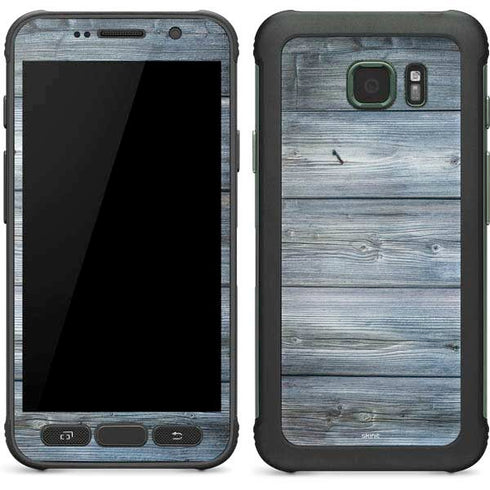 Weathered Blue Wood Galaxy S7 Active Skin