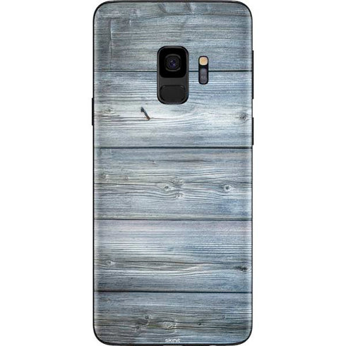 Weathered Blue Wood Galaxy S9 Skin