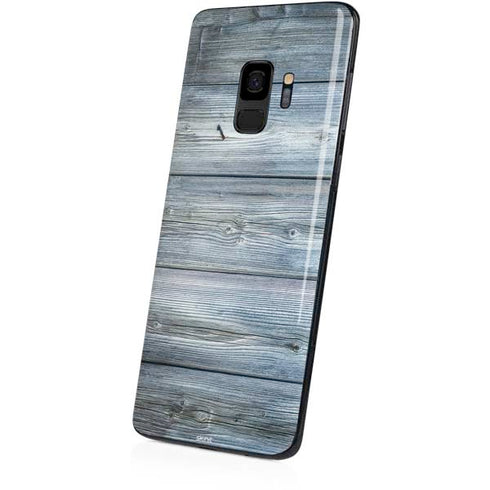 Weathered Blue Wood Galaxy S9 Skin