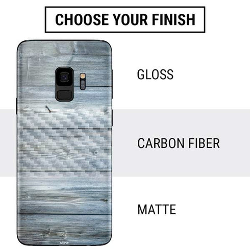 Weathered Blue Wood Galaxy S9 Skin