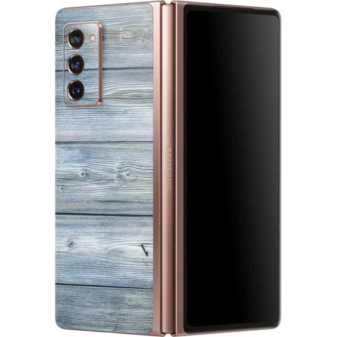 Weathered Blue Wood Galaxy Z Fold2 5G Skin