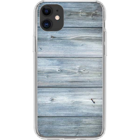 Weathered Blue Wood iPhone 11 Clear Case