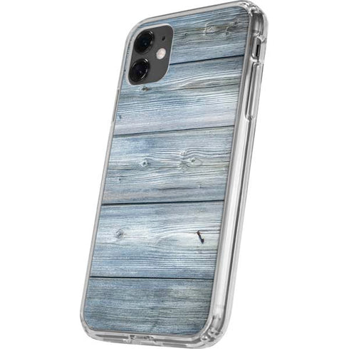 Weathered Blue Wood iPhone 11 Clear Case