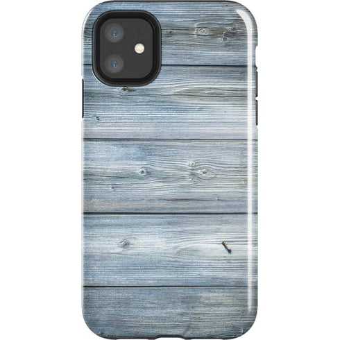 Weathered Blue Wood iPhone 11 Impact Case