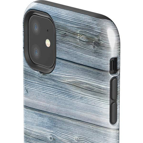 Weathered Blue Wood iPhone 11 Impact Case