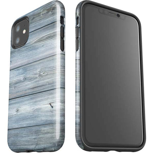 Weathered Blue Wood iPhone 11 Impact Case