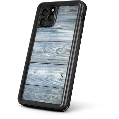 Weathered Blue Wood iPhone 11 Pro Waterproof Case