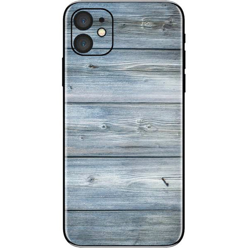 Weathered Blue Wood iPhone 11 Skin