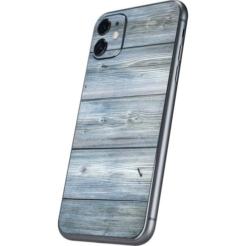 Weathered Blue Wood iPhone 11 Skin