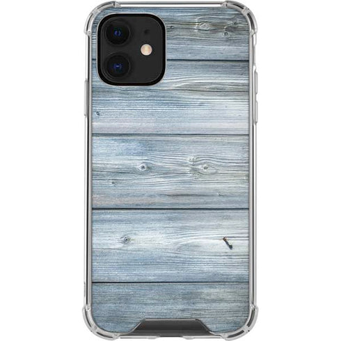 Weathered Blue Wood iPhone 12 Clear Case