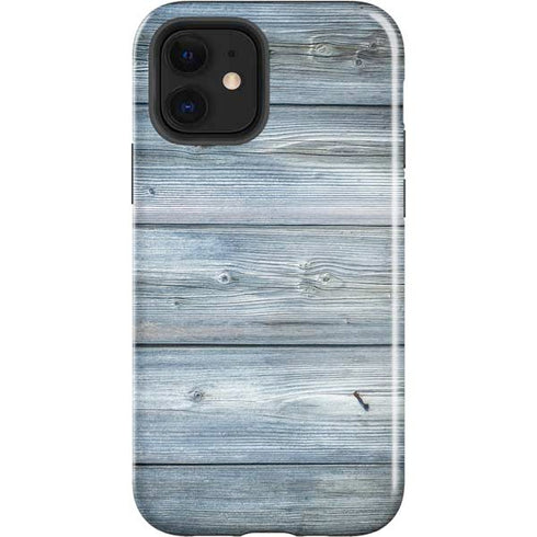 Weathered Blue Wood iPhone 12 Impact Case