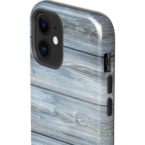 Weathered Blue Wood iPhone 12 Impact Case