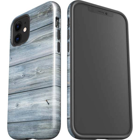 Weathered Blue Wood iPhone 12 Impact Case