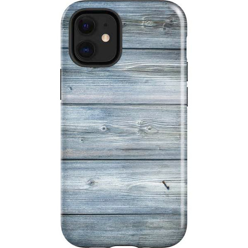 Weathered Blue Wood iPhone 12 Mini Impact Case